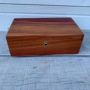Vintage Lane Cedar Chest Mini Jewelry Box 9” Salesman Sample Trinket Box No Key